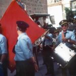 Unión Musical de Fuente-Álamo (Albacete). Bajo la dirección de D. Juan Vizcaíno García. Carrozas